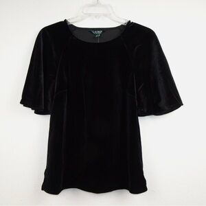 Ralph Lauren Black Velvet Top Size 8 NWOT